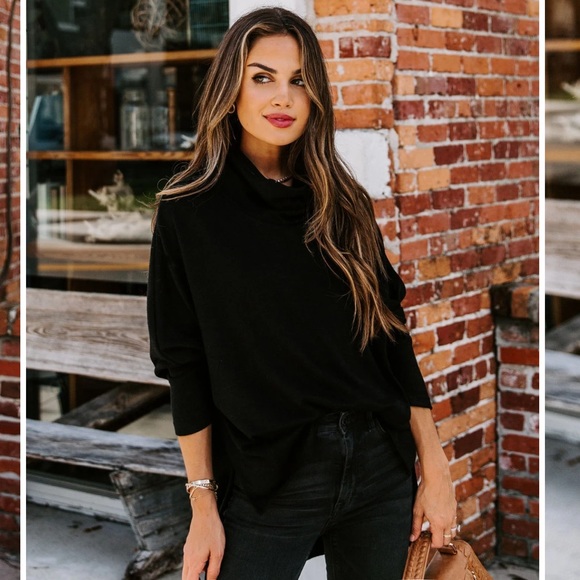 VICI Black Cowl Neck Sweater Trending Fall Winter Clothing Nordstrom Small - Picture 4 of 6